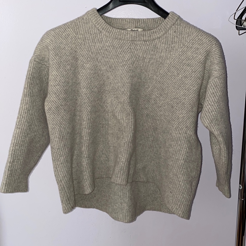madewell grey wool sweater